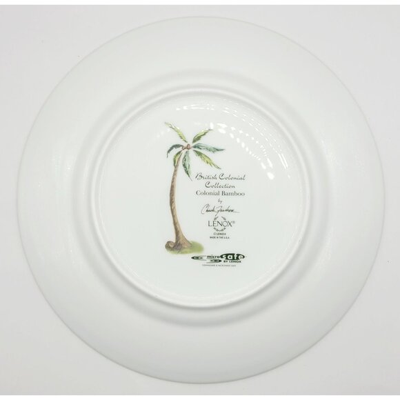 Lenox British Colonial Bamboo Luncheon Plate 9.25" Porcelain Palm Tree - Picture 5 of 7